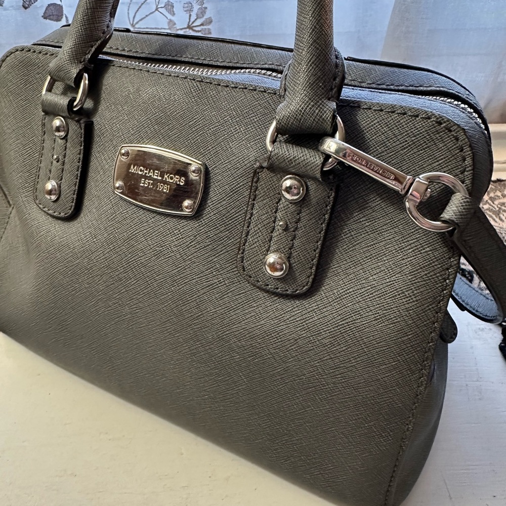 Michael Kors Charcoal Saffiano Leather Satchel